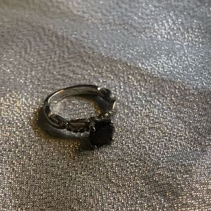 Ruby ring with silver pave rhinestone band size 7 never worn